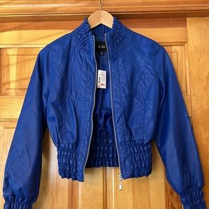 DOTS Early 2000’s Blue leather Jacket size S